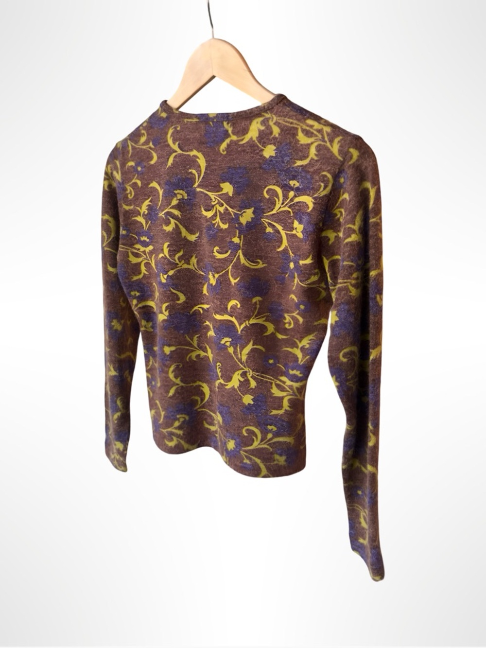 IORI Vintage Floral Grandmacore Lambswool Angora Cardigan Medium - Picture 9 of 11